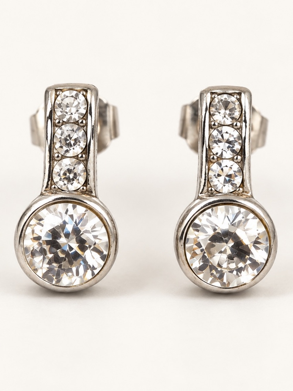 ATI 925 Sterling Silver Cubic Zirconia Classic Drop Earrings